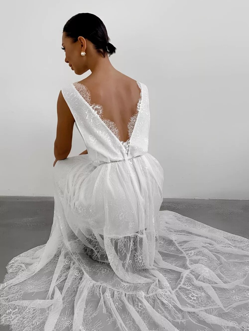 Lace Deep V-Neck Maxi Dress - Picture 3 of 3